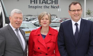 Labour’s EU Battle Bus stops at Hitachi in Aycliffe