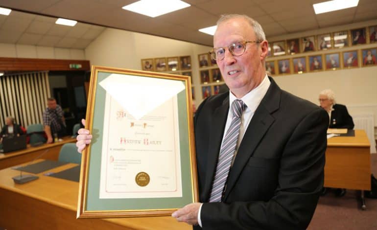 Former town clerk becomes only fourth person to be awarded Freeman of Aycliffe