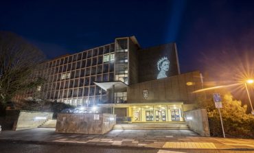 Platinum Jubilee images projected onto county landmark